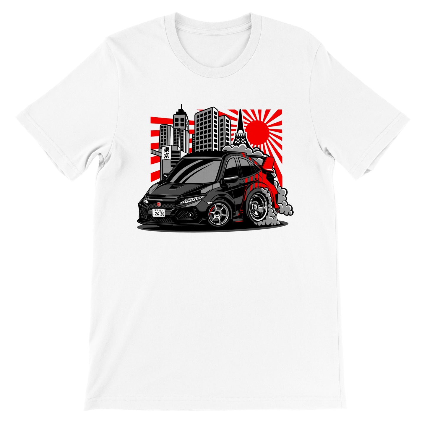 Car T-shirt - Honda - Japanese Artwork - Premium Unisex Crewneck T-shirt 