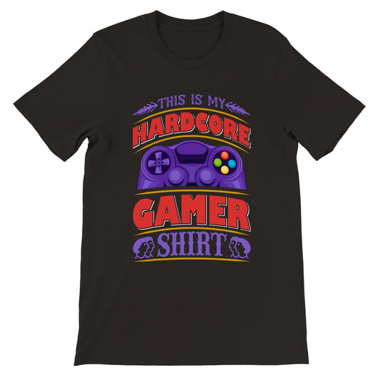Gaming T-shirt med teksten This Is My Hardcore Gamer Shirt