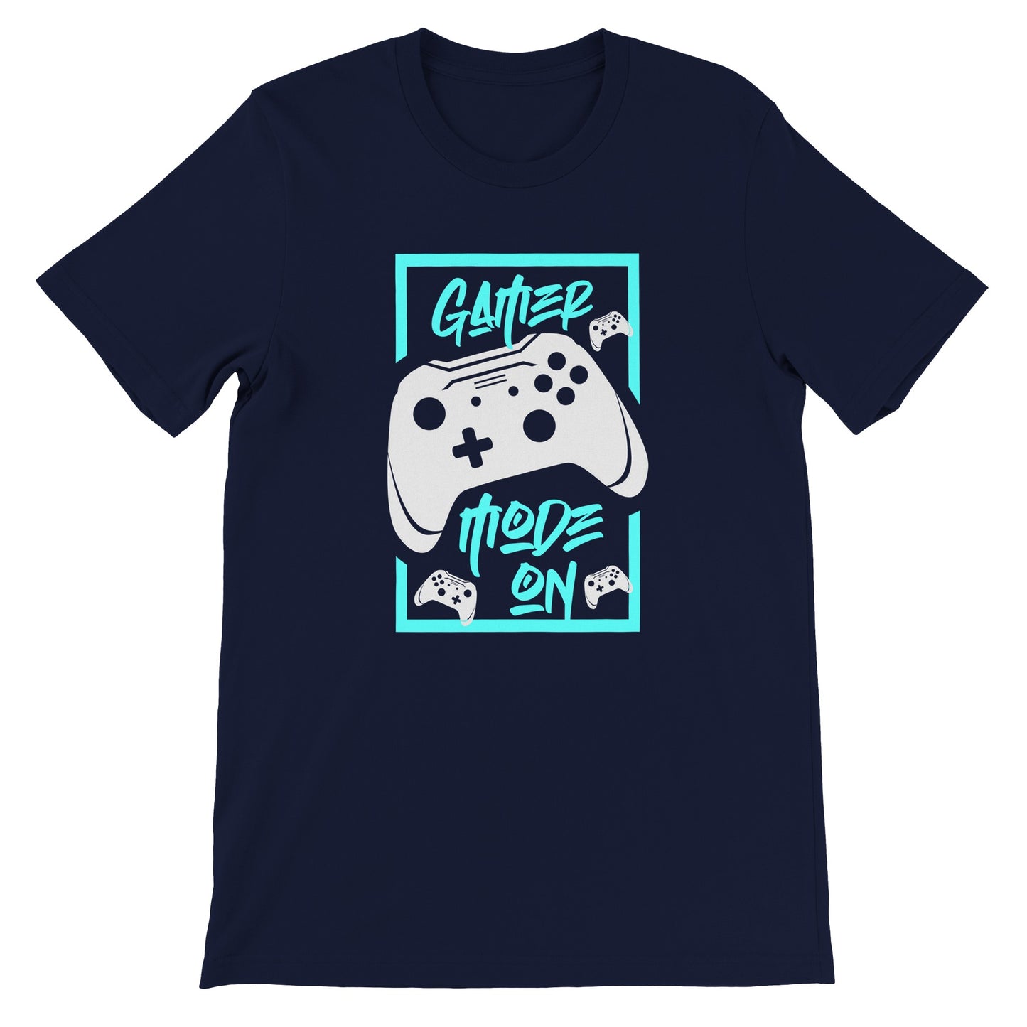 Unisex gaming T-shirt med teksten Gamer Mode On på fronten