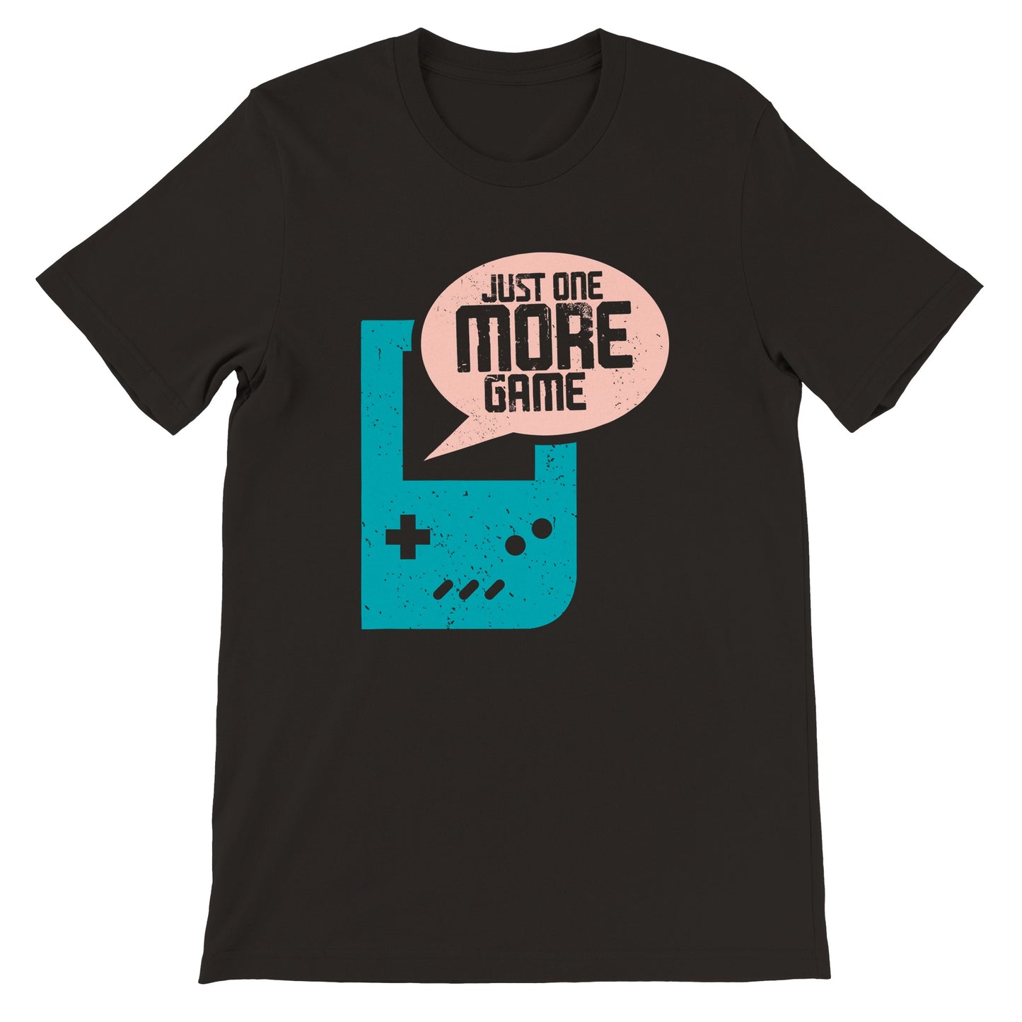 Unisex gaming T-shirt med teksten Just One More Game på fronten