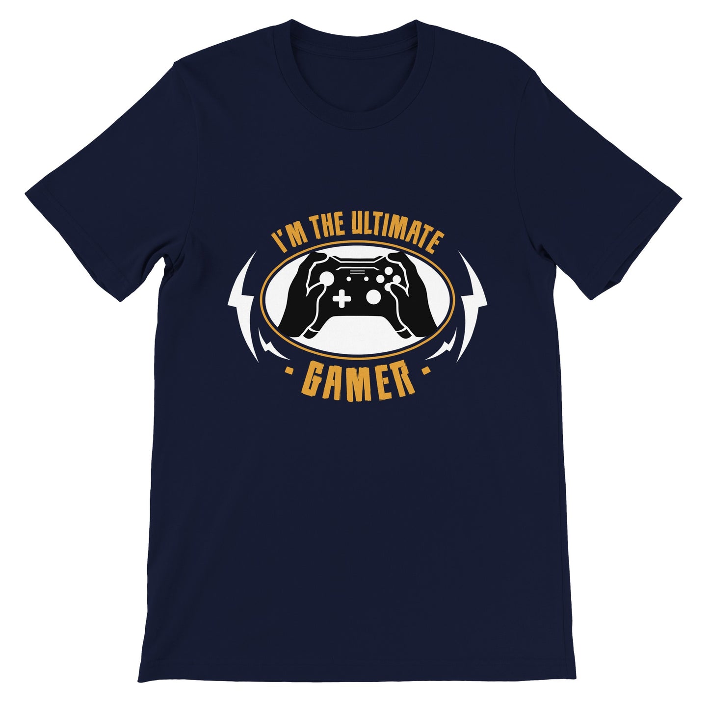 Unisex gaming T-shirt med teksten I’m the Ultimate Gamer på fronten