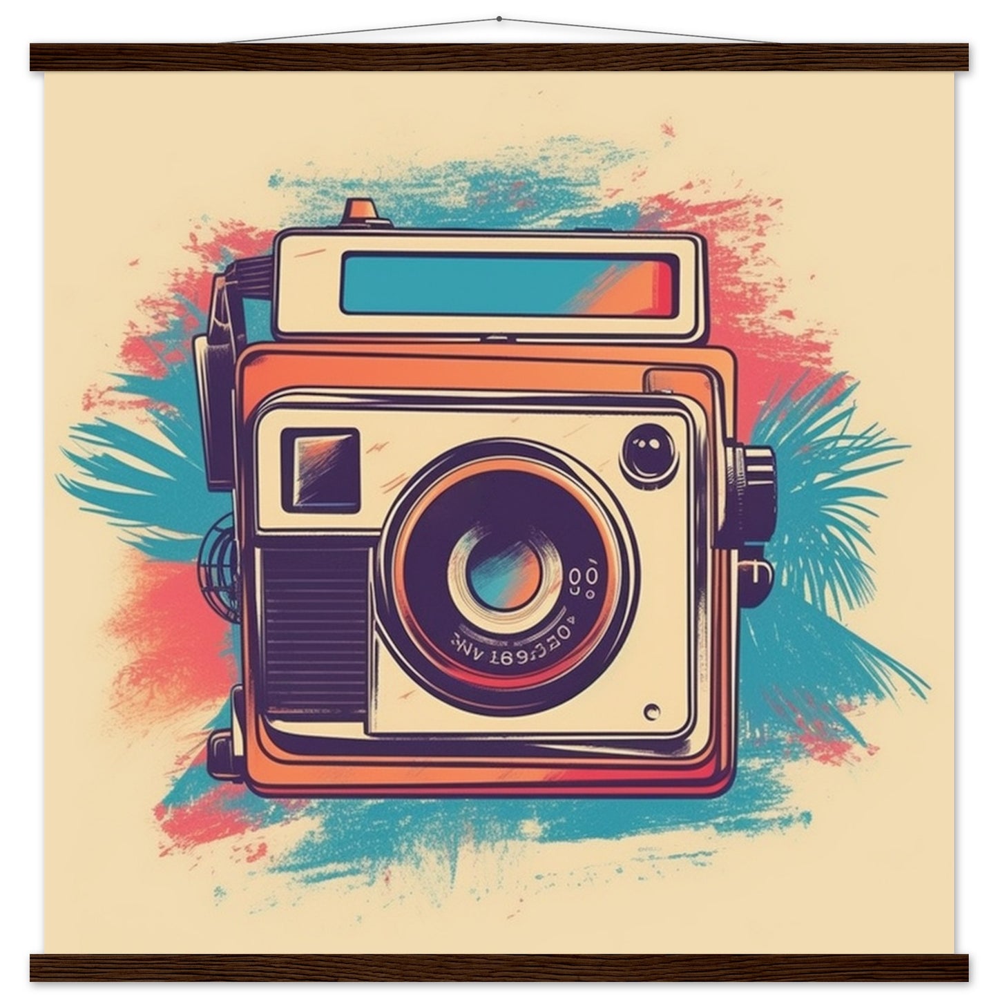 Poster – Polaroid-Kamera, Vintage-Kunstwerk Nummer 1 – Premium-Matte mit Aufhänger