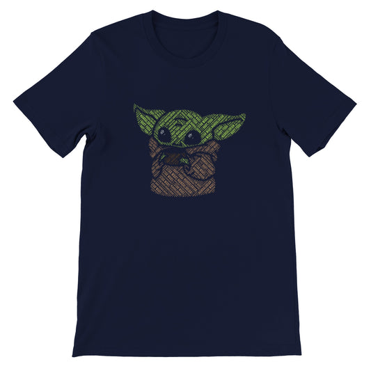 Artwork T-shirt - Baby Yoda Kalligram Artwork - Premium Unisex T-shirt 