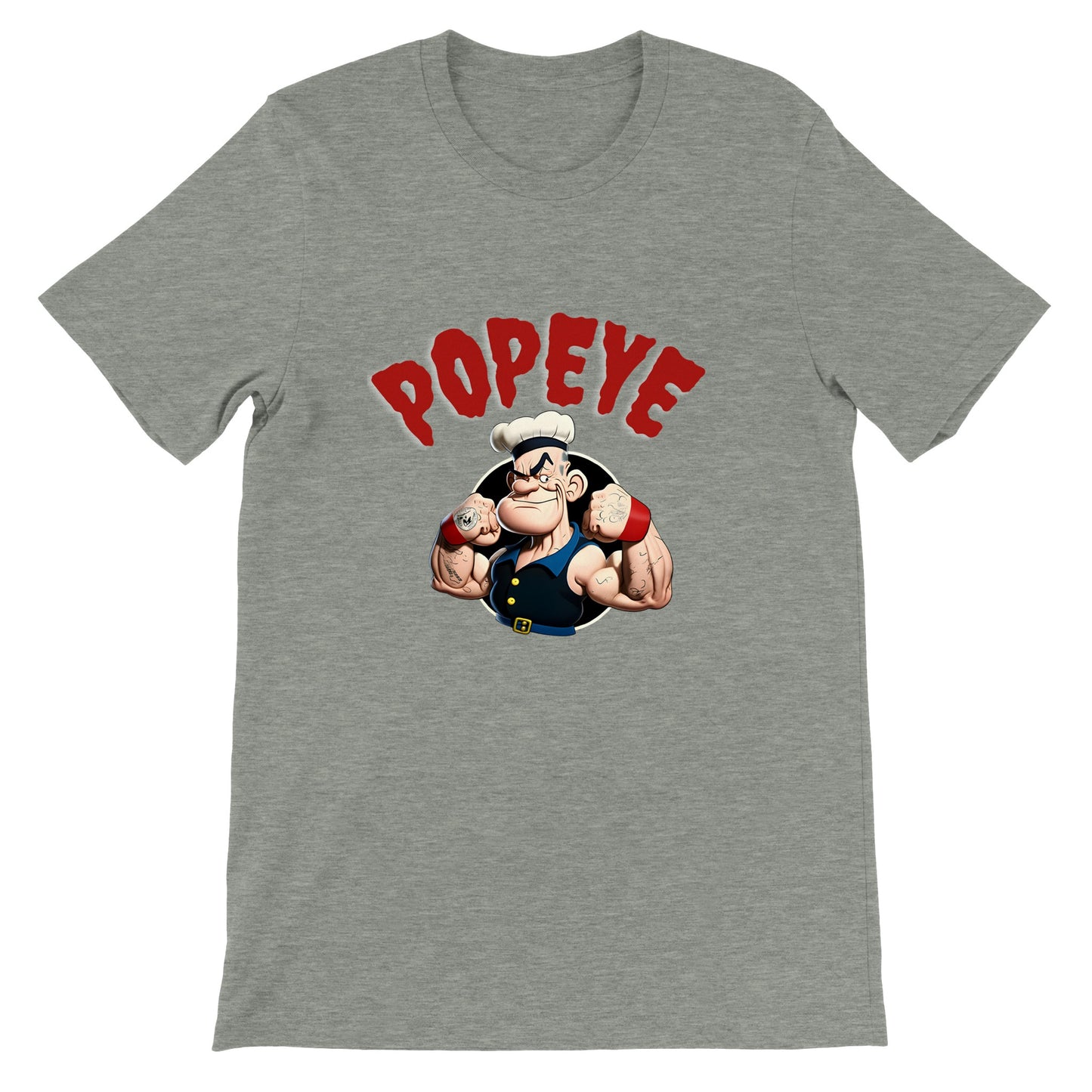 Popeye T-shirt - Popeye Muscle Artwork - Premium Unisex T-shirt