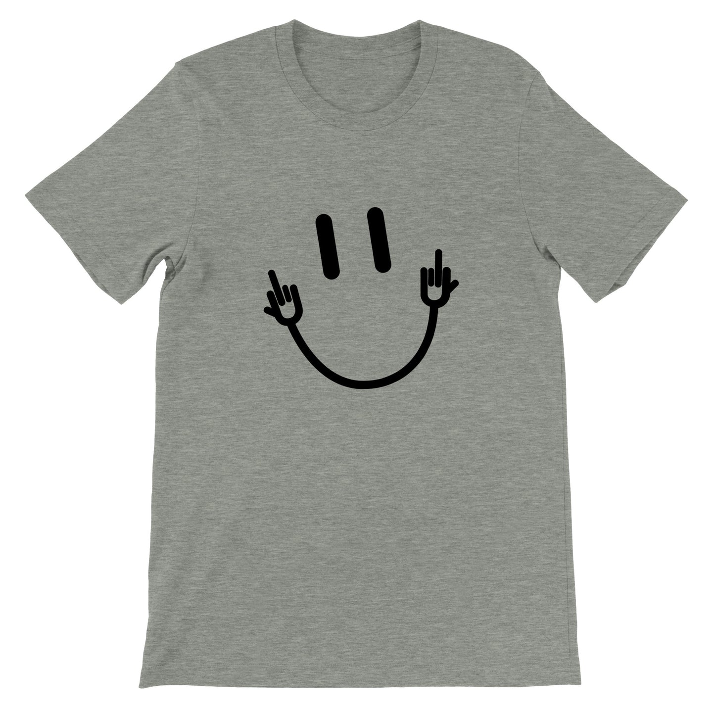 Lustige T-Shirts – Happy Middlefinger Smiley Artwork – Premium Unisex T-Shirt 