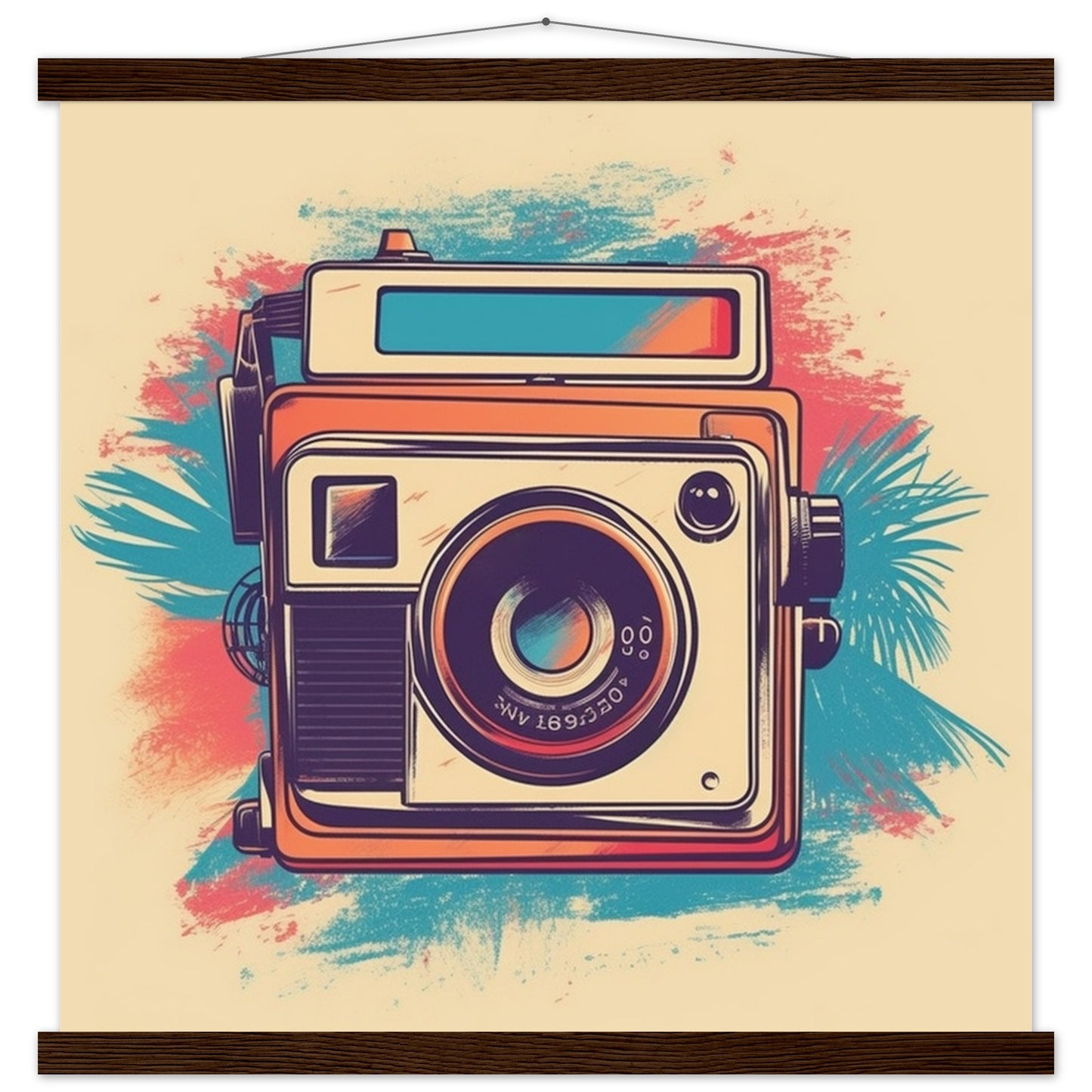 Poster – Polaroid-Kamera, Vintage-Kunstwerk Nummer 1 – Premium-Matte mit Aufhänger