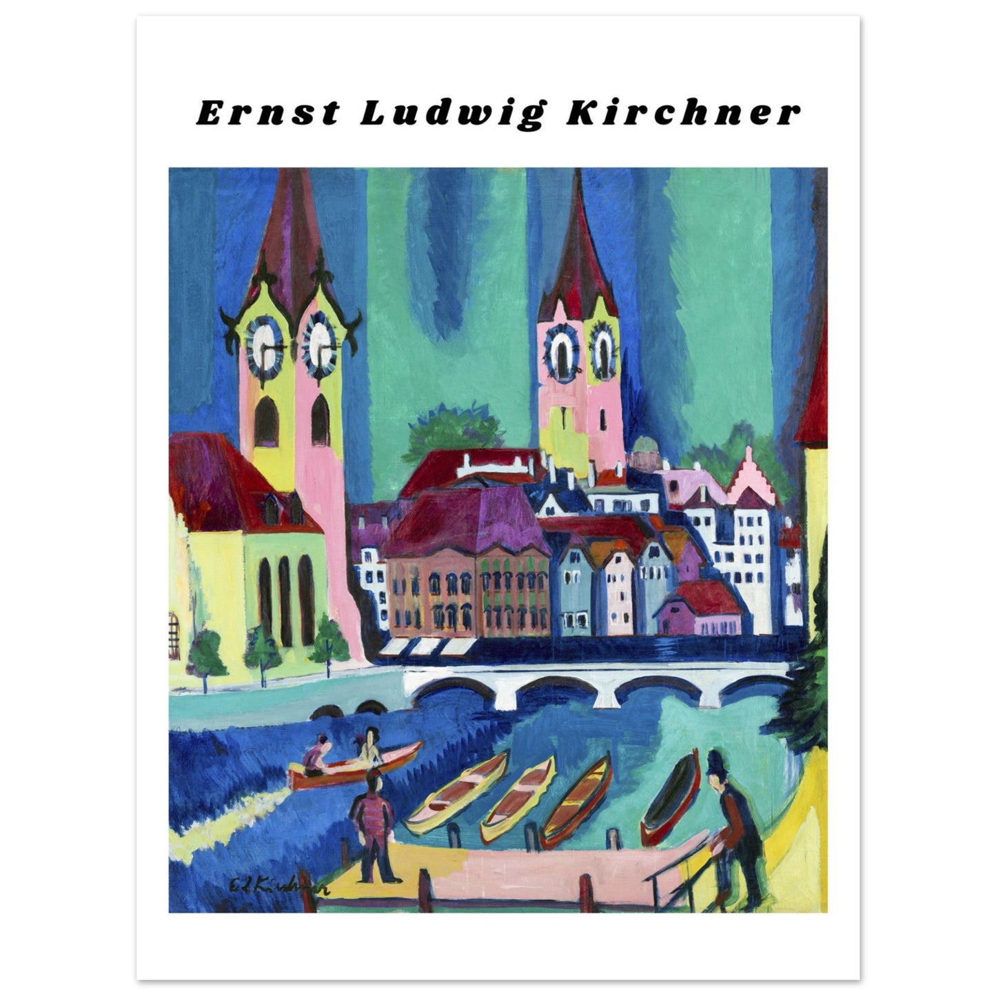 Plakat - Ernst Ludwig Kirchner maleri, vintage Zürich kunsttryk vægdekoration