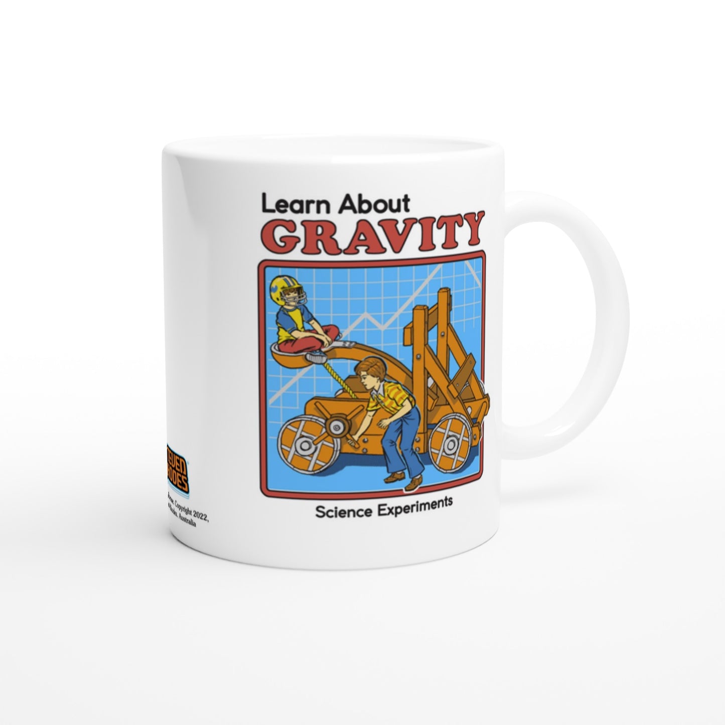 Officielt Steven Rhodes Krus - Learn About Gravity - 330ml Hvidt Krus