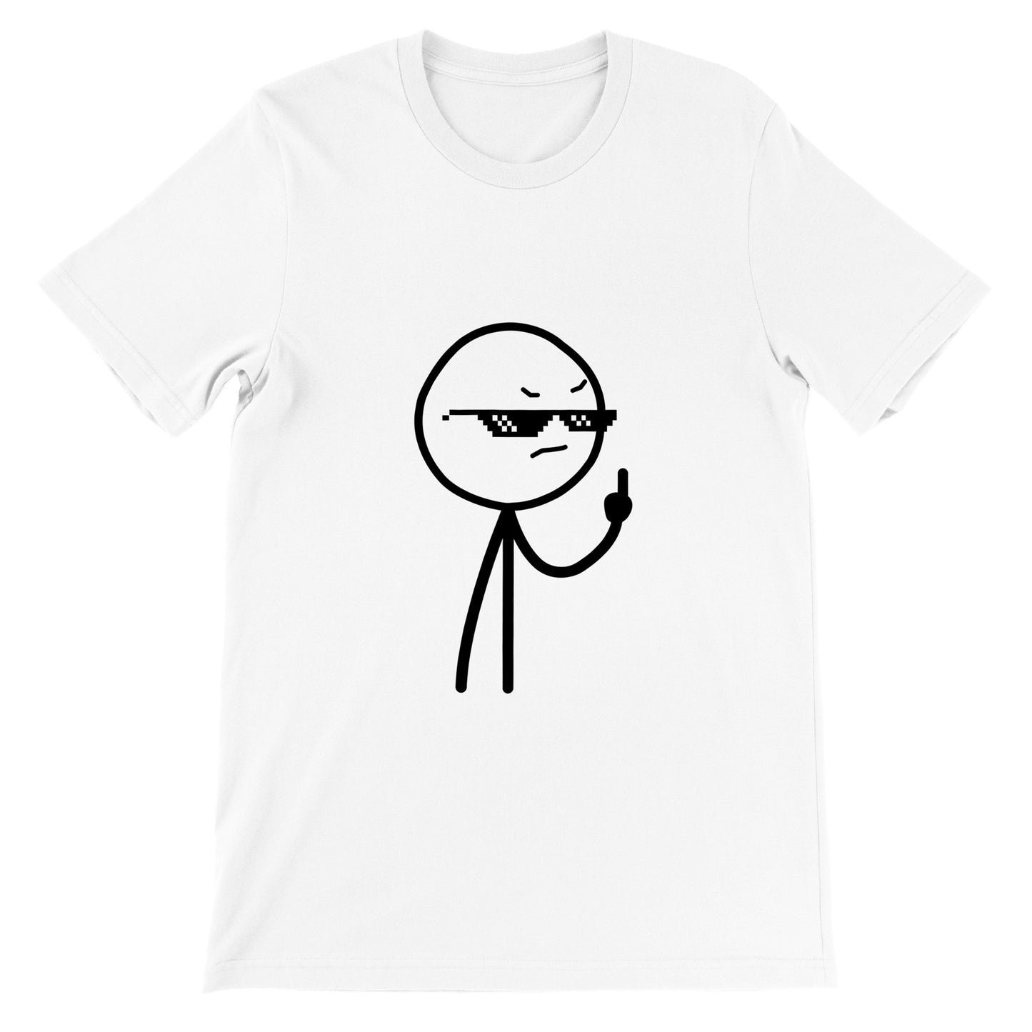 Sjove T-shirts - Middlefinger Thug Artwork Drawing - Premium Unisex T-shirt