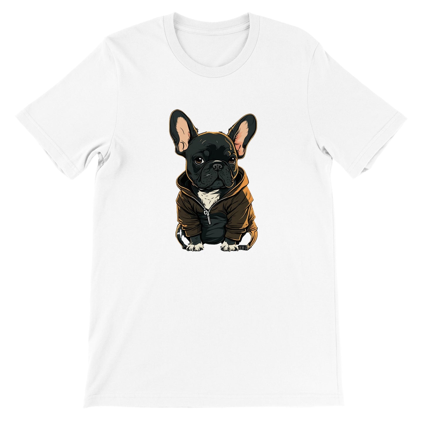 Dog T-Shirt - French Bulldog Dark Hoodie Artwork - Premium Unisex T-Shirt 