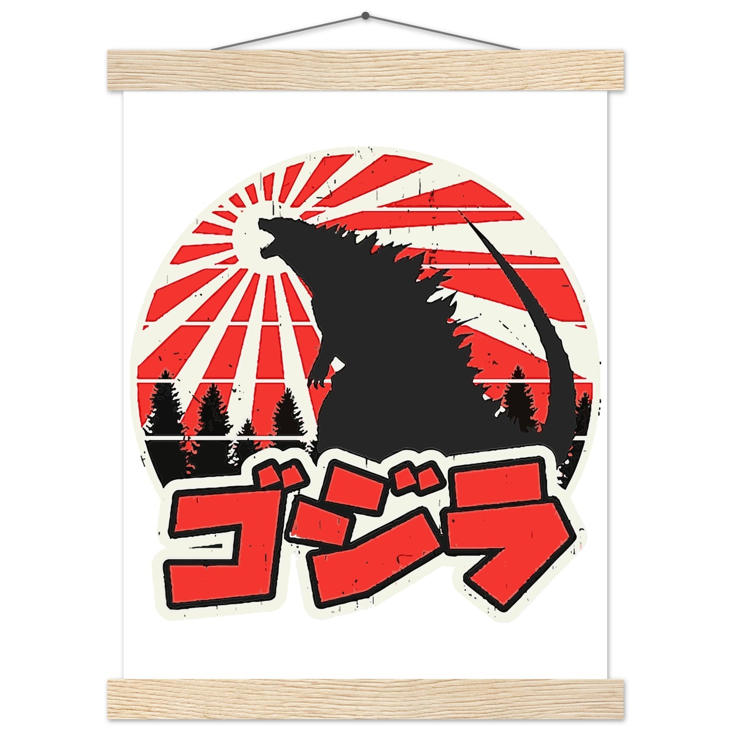 Film Plakat - Gojira - Godzilla Japan Artwork Platkat - Premium Mat Plakat med Hanger