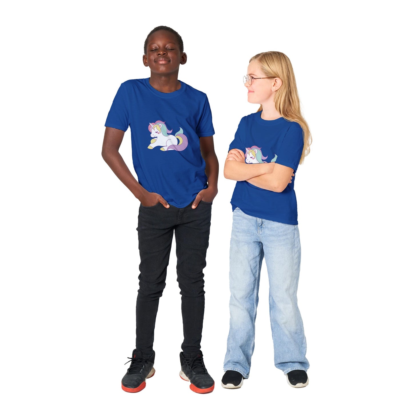 Kinder-Kunst-T-Shirt – Einhorn-Kunstwerk Nummer 1 – klassisches Kinder-T-Shirt 