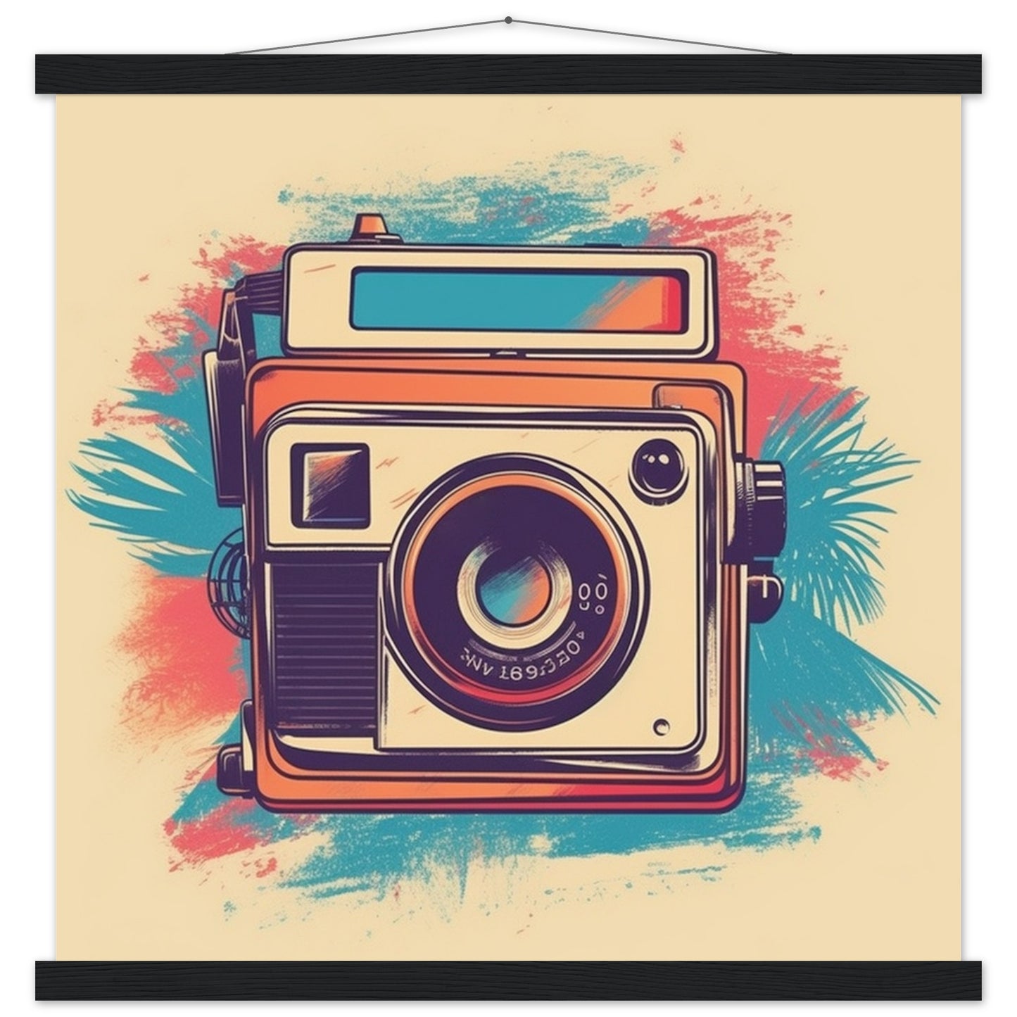 Poster – Polaroid-Kamera, Vintage-Kunstwerk Nummer 1 – Premium-Matte mit Aufhänger