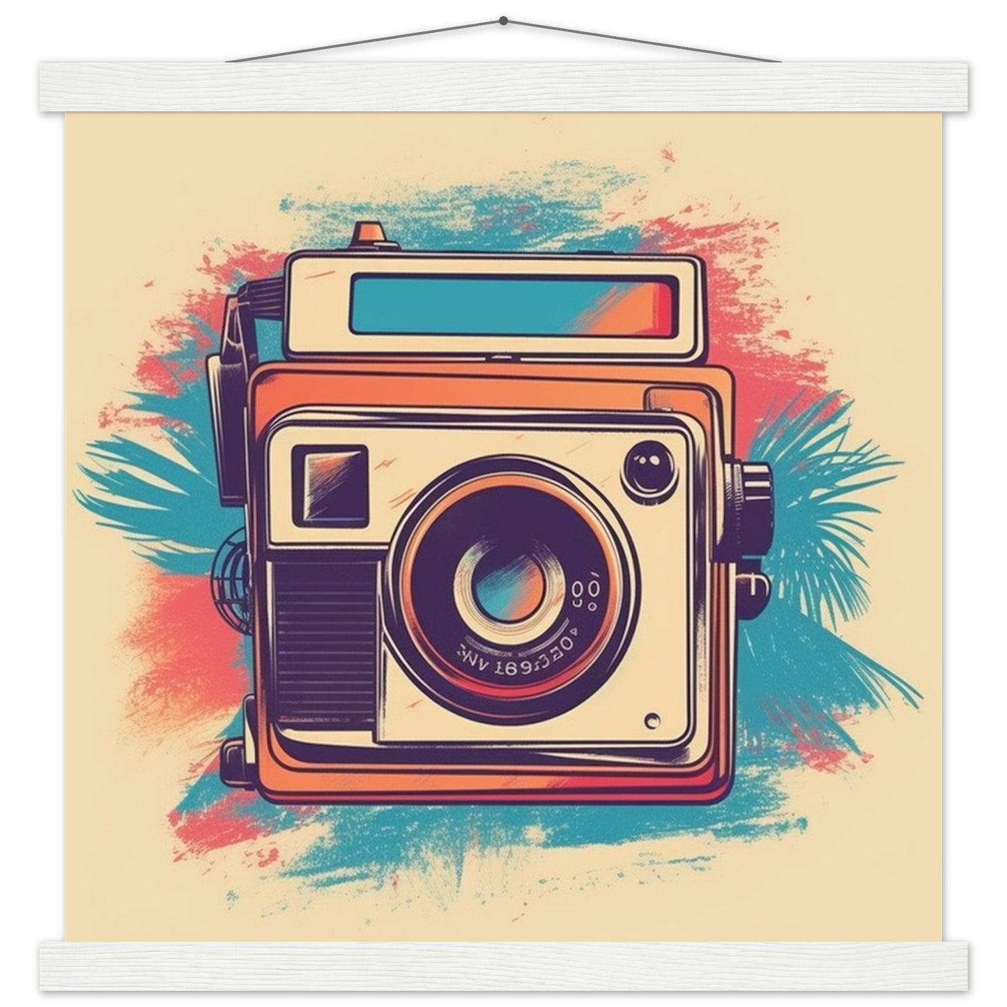 Poster – Polaroid-Kamera, Vintage-Kunstwerk Nummer 1 – Premium-Matte mit Aufhänger