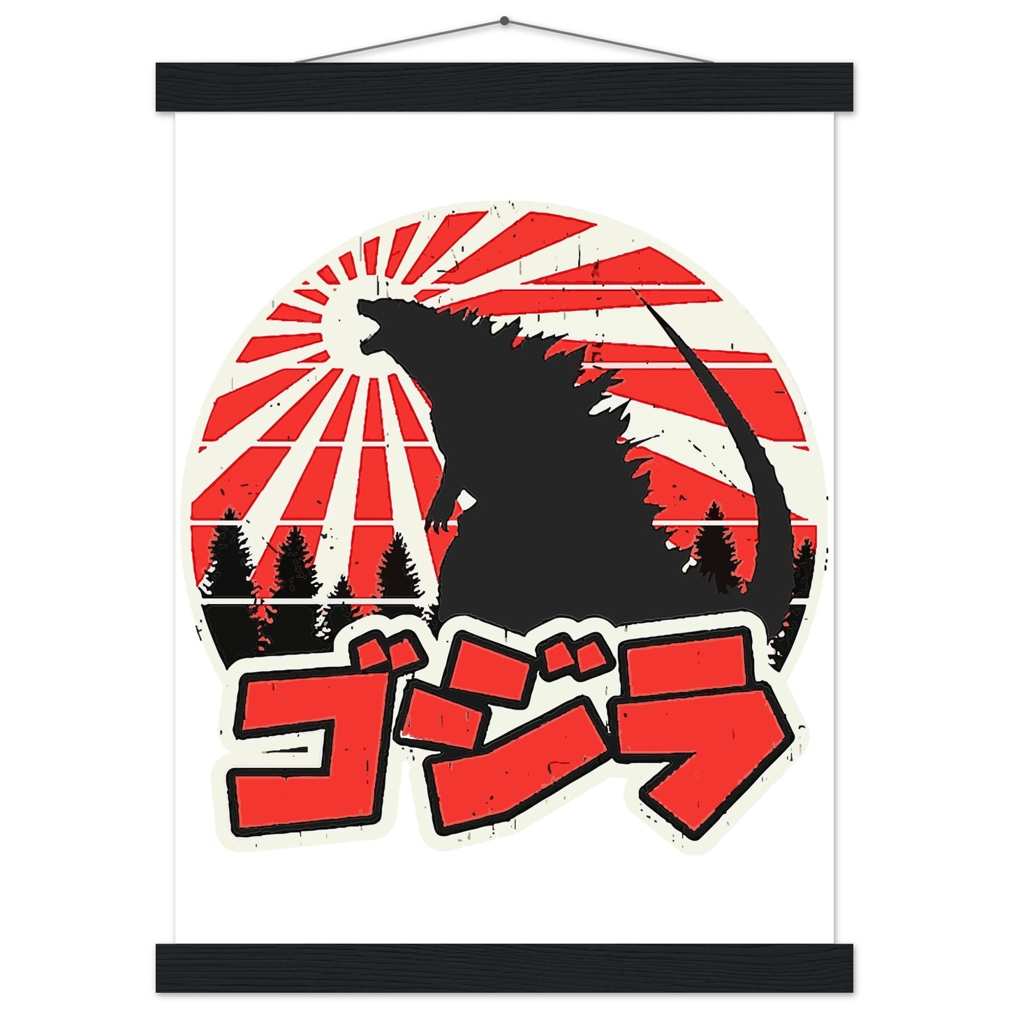 Film Plakat - Gojira - Godzilla Japan Artwork Platkat - Premium Mat Plakat med Hanger