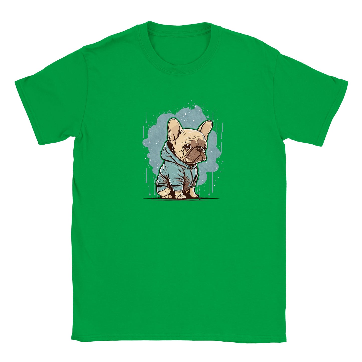 Børne T-shirt - Lys Fransk Bulldog light Hoodie Artwork - Klassisk Børne T-shirt