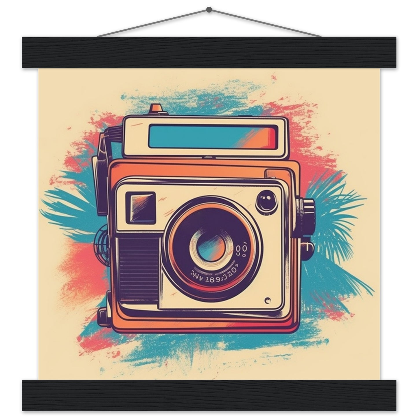 Poster – Polaroid-Kamera, Vintage-Kunstwerk Nummer 1 – Premium-Matte mit Aufhänger