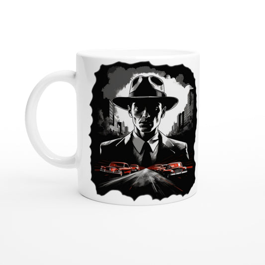 Mug - LA Noir Vintage Artwork - White Ceramic Mug 330ml 