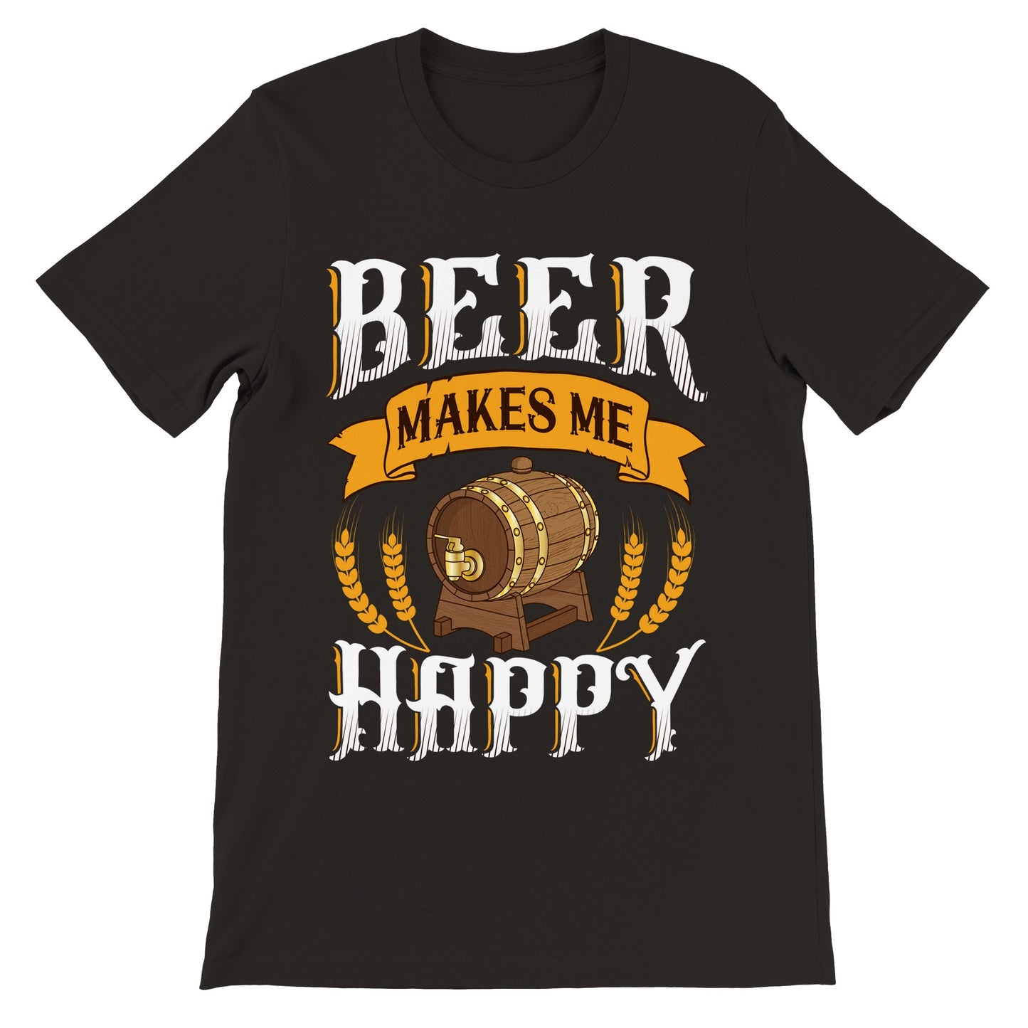 Funny T-shirts - Beer Makes Me Happy - Premium Unisex T-shirt 