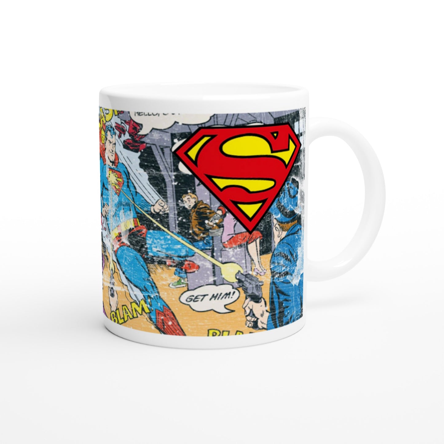 Official DC Comics Mug - Superman Distressed Strip - 330ml White Mug