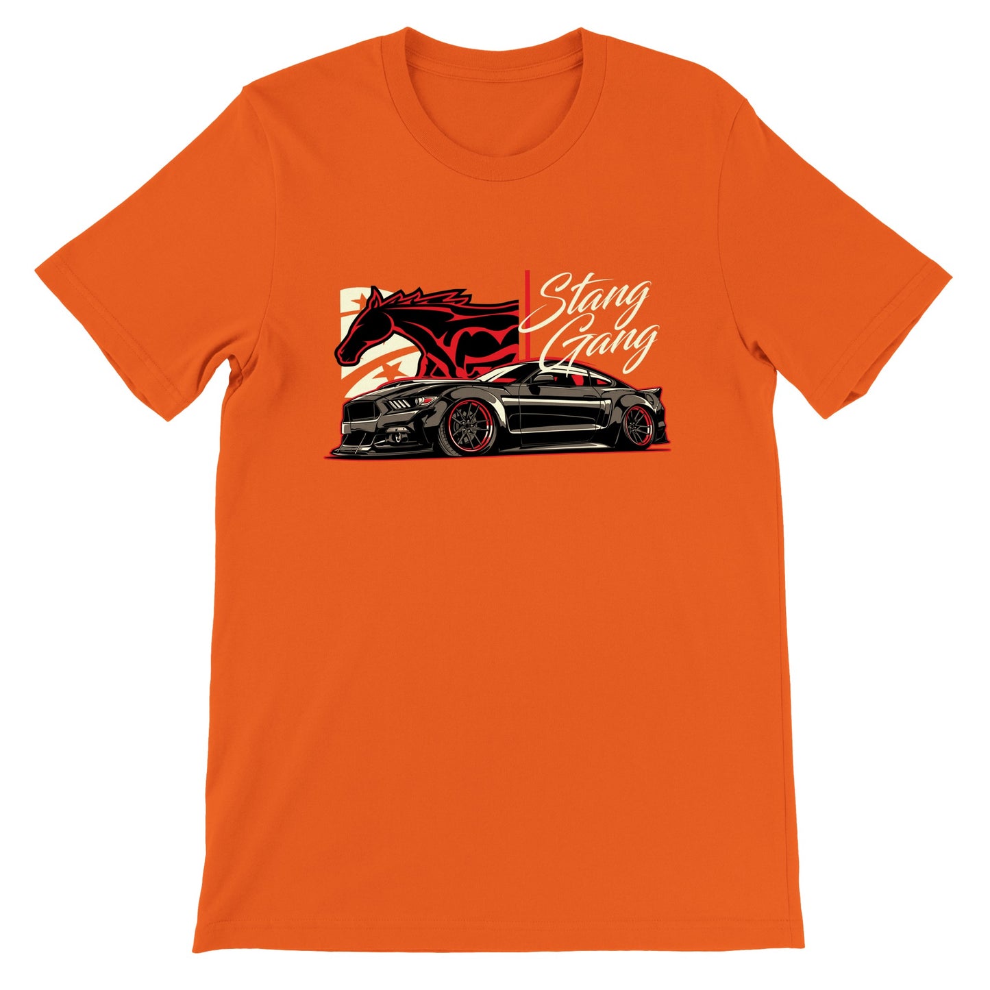 Car T-shirt - Mustang Artwork - Stang Gang - Premium Unisex T-shirt