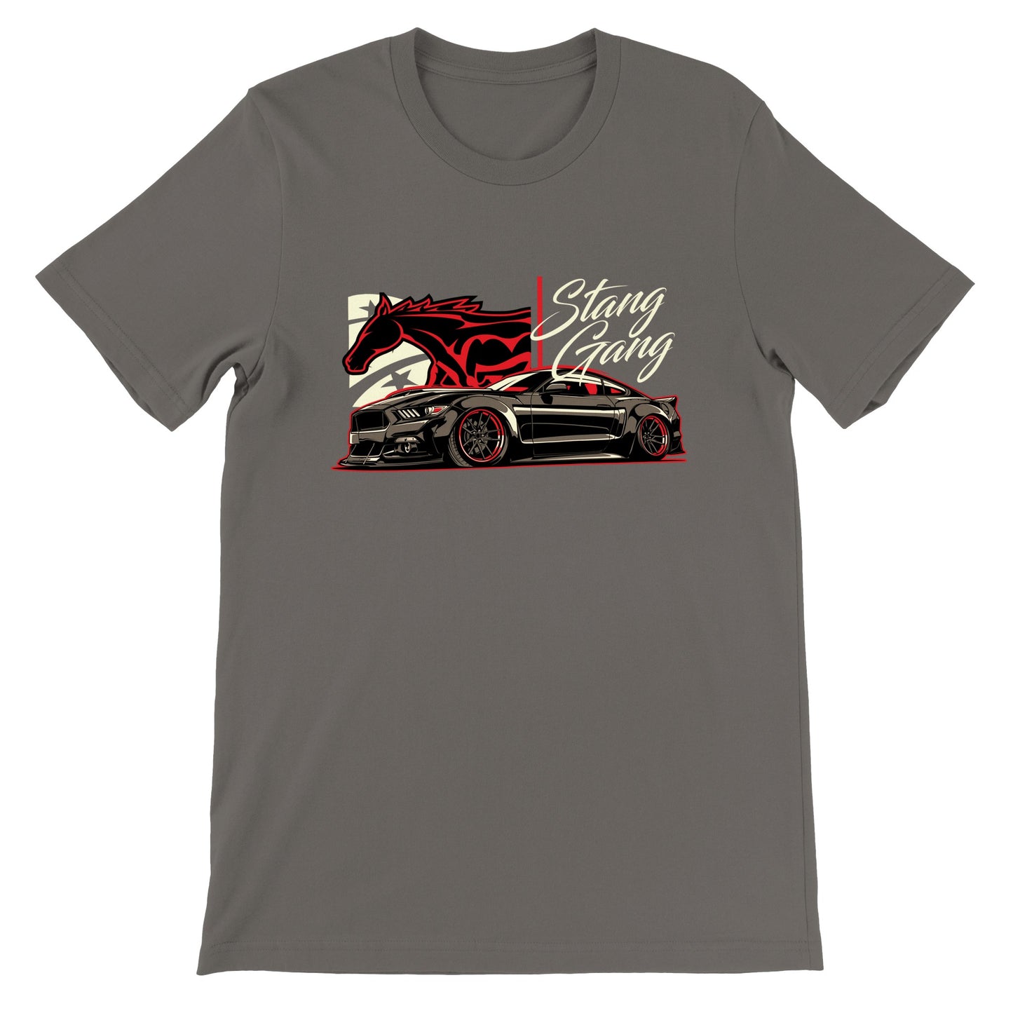 Auto-T-Shirt – Mustang-Kunstwerk – Stang Gang – Premium-Unisex-T-Shirt 