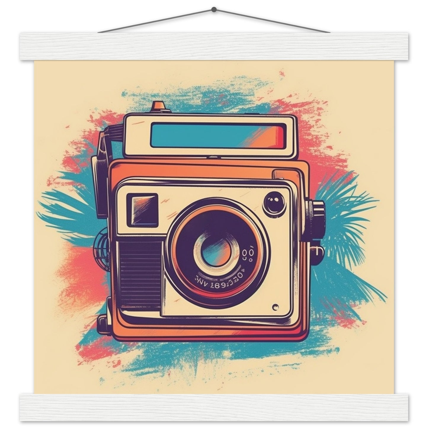 Poster – Polaroid-Kamera, Vintage-Kunstwerk Nummer 1 – Premium-Matte mit Aufhänger