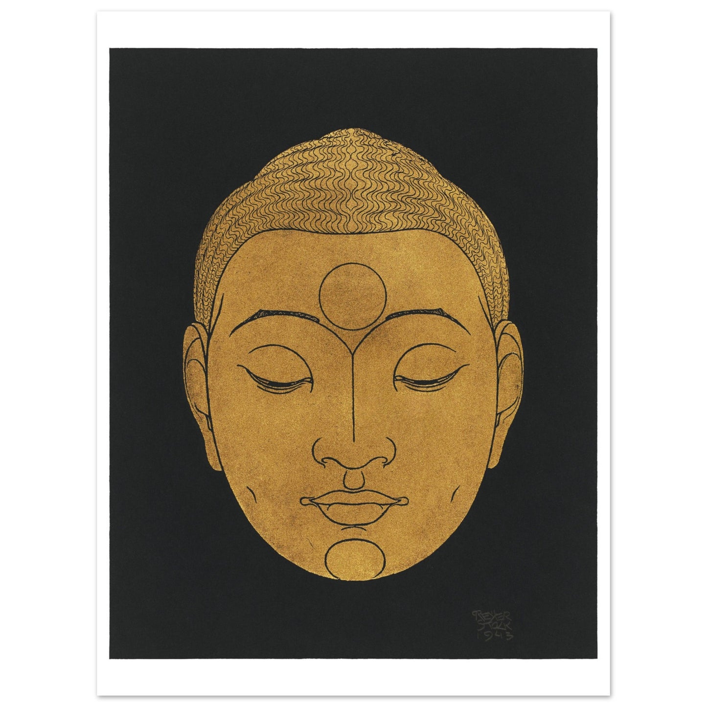 Plakat - Vintage Art Head Buddha - Remix Reijer Stolk