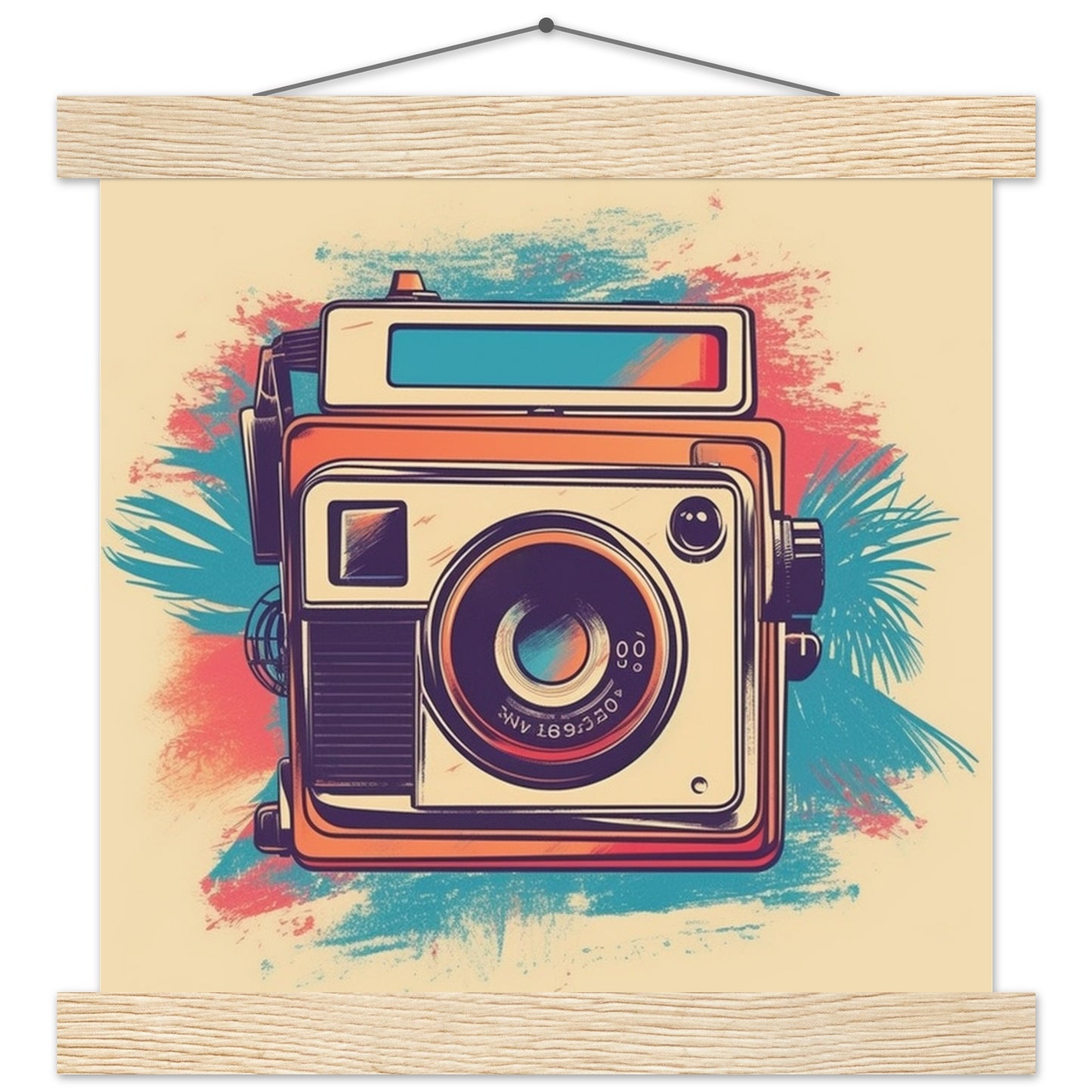 Poster – Polaroid-Kamera, Vintage-Kunstwerk Nummer 1 – Premium-Matte mit Aufhänger