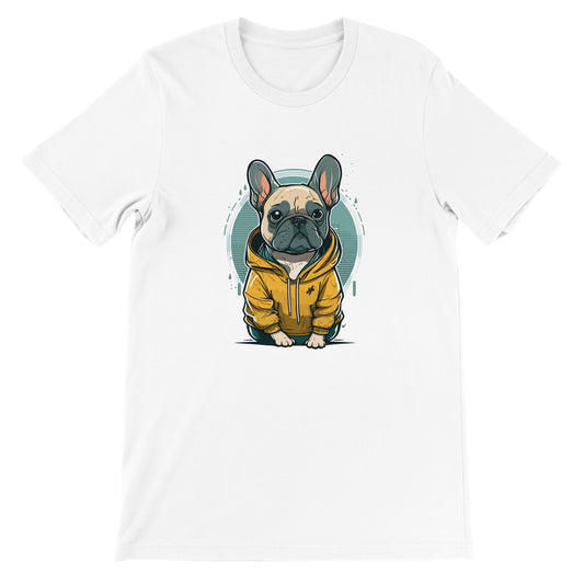 Dog T-shirt - French Bulldog Light and Yellow hoodie Artwork - Premium Unisex T-shirt 
