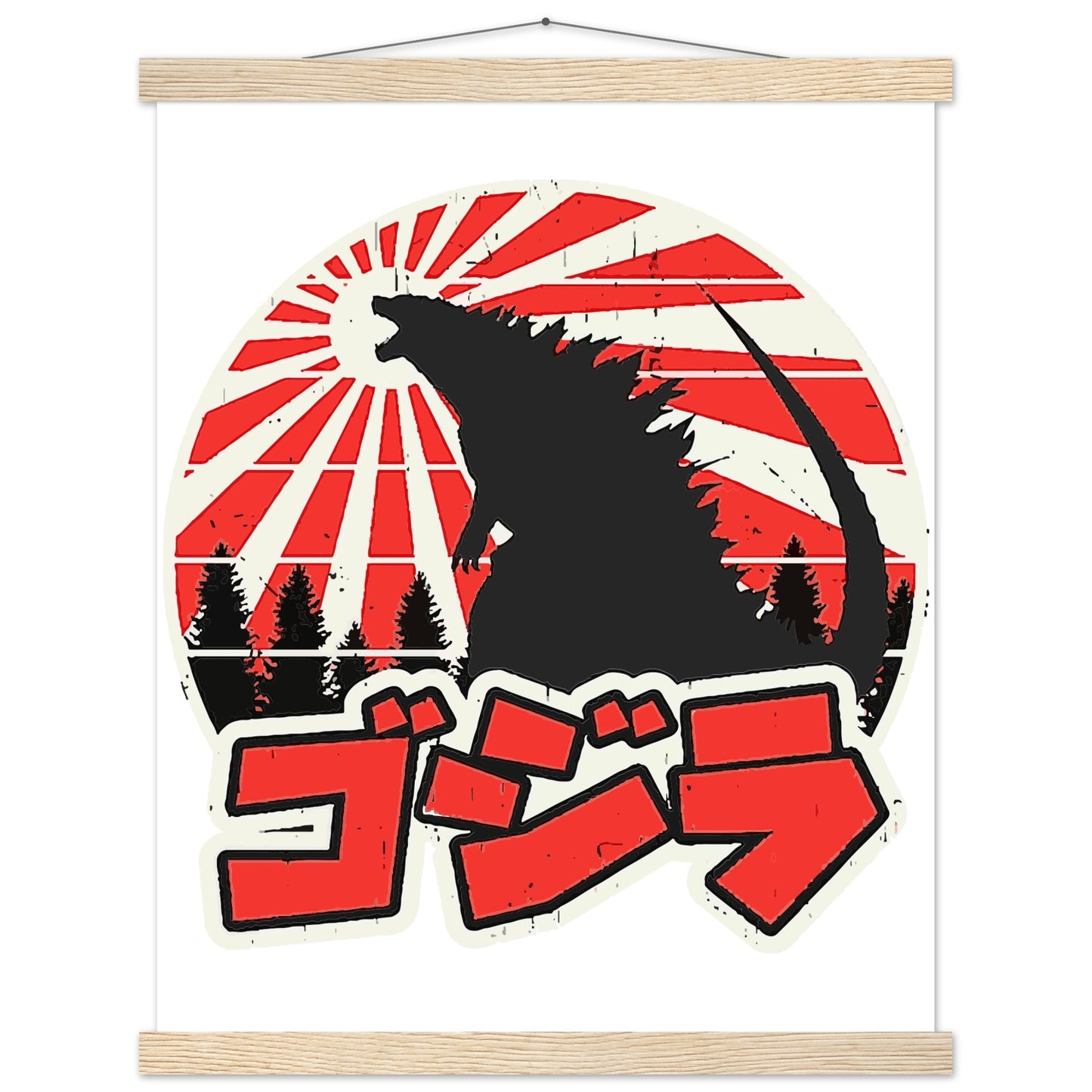 Film Plakat - Gojira - Godzilla Japan Artwork Platkat - Premium Mat Plakat med Hanger