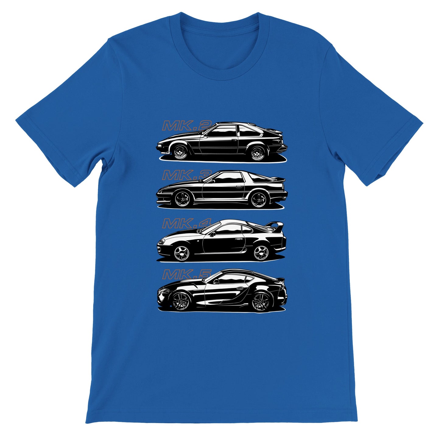 Car T-shirt - The History of Supra Artwork - Premium Unisex T-shirt 