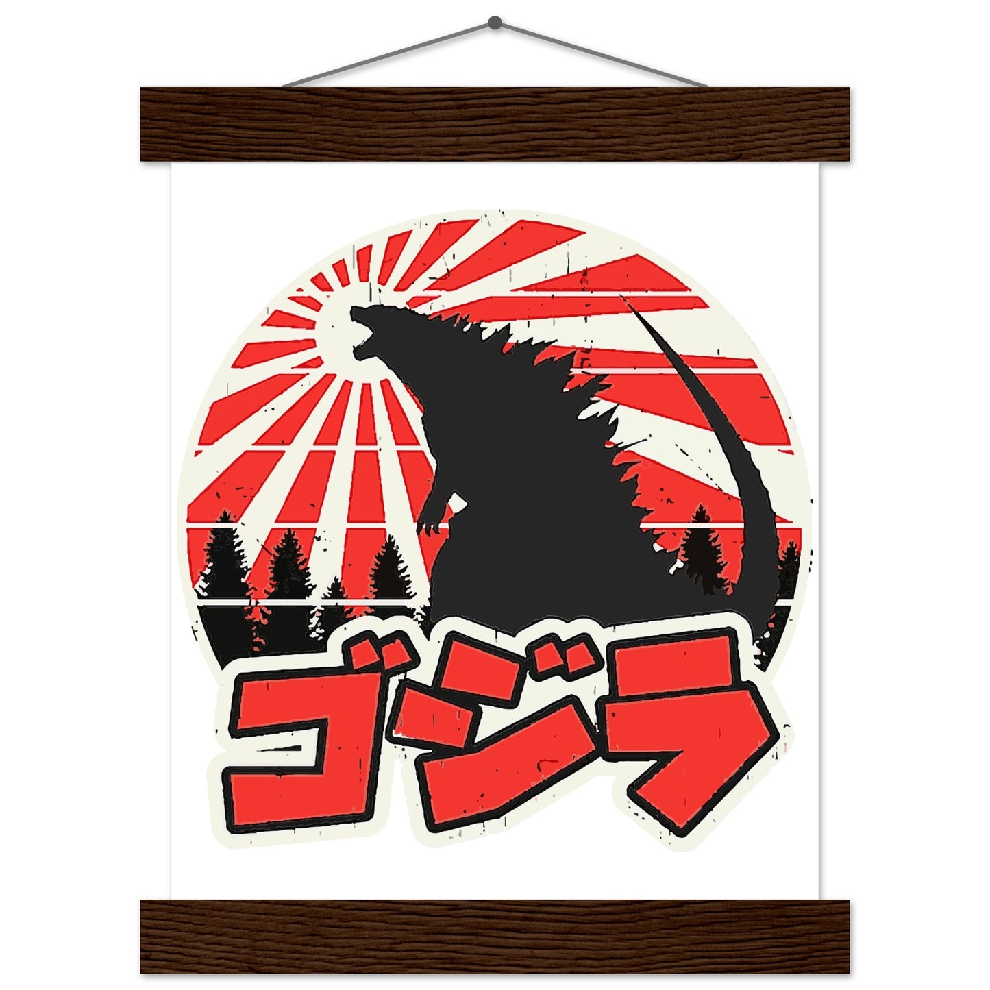 Film Plakat - Gojira - Godzilla Japan Artwork Platkat - Premium Mat Plakat med Hanger