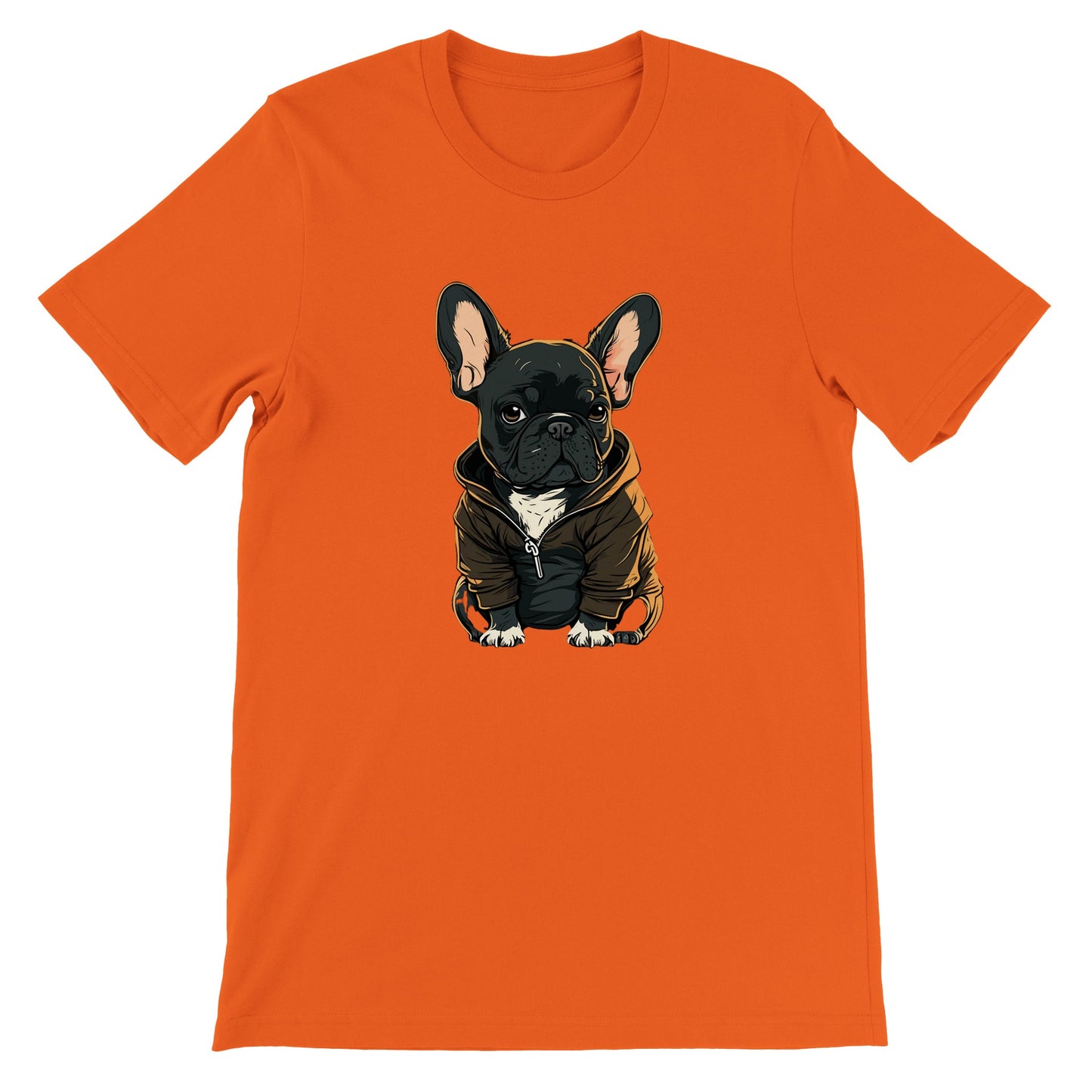 Dog T-Shirt - French Bulldog Dark Hoodie Artwork - Premium Unisex T-Shirt 