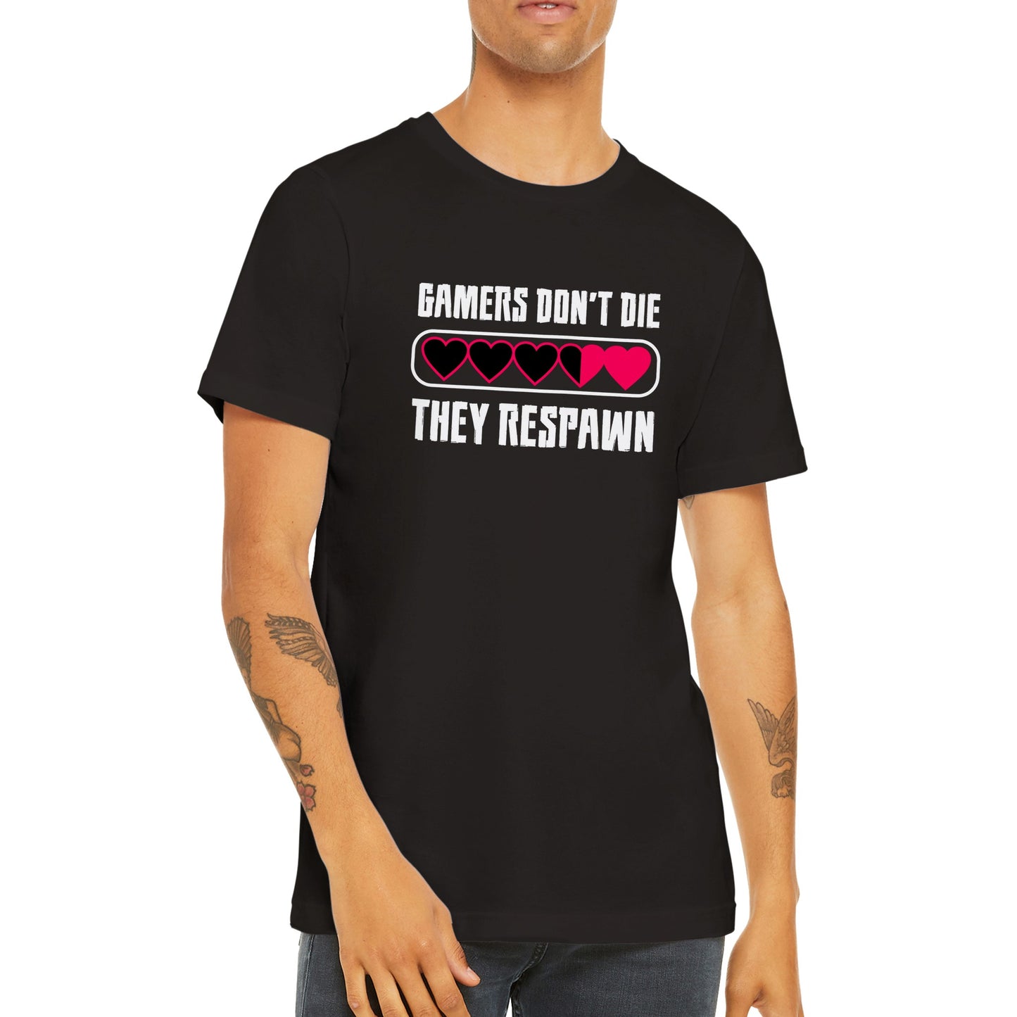 Gaming T-shirts - Gamers Dont Die They Respawn - Premium Unisex T-shirt