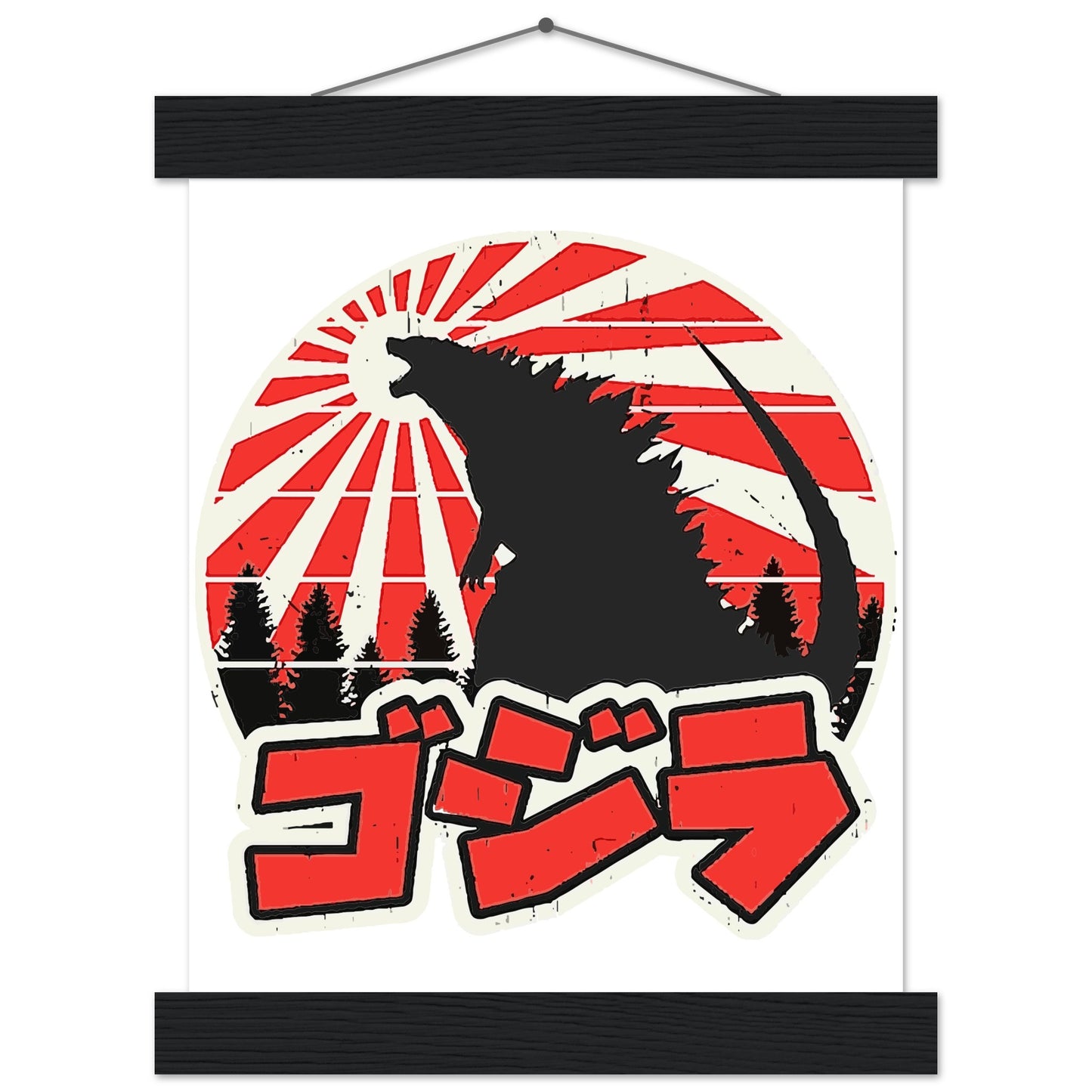 Film Plakat - Gojira - Godzilla Japan Artwork Platkat - Premium Mat Plakat med Hanger
