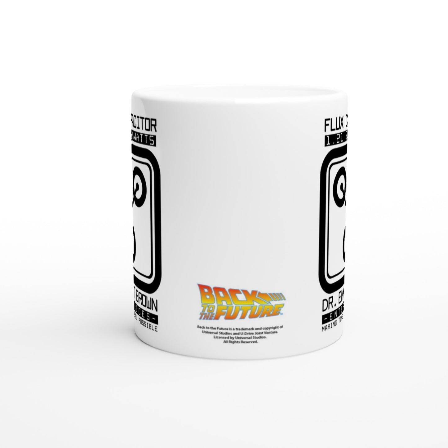 Offizieller „Zurück in die Zukunft“-Becher – Flux Capacitor – 330 ml, weiße Tasse