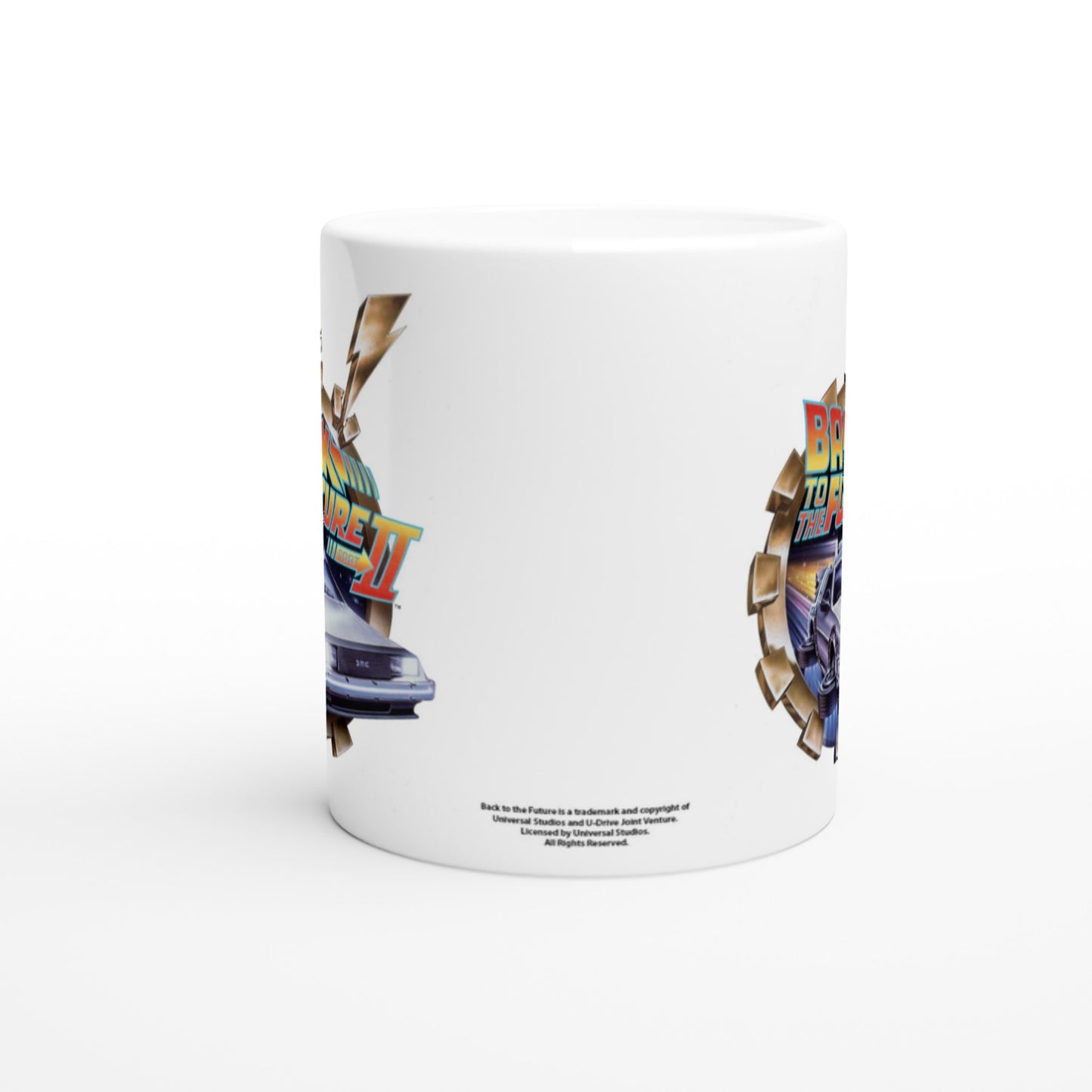 Offizielle Tasse „Zurück in die Zukunft II“ – BTTF II-Logo – 330 ml, weiße Tasse