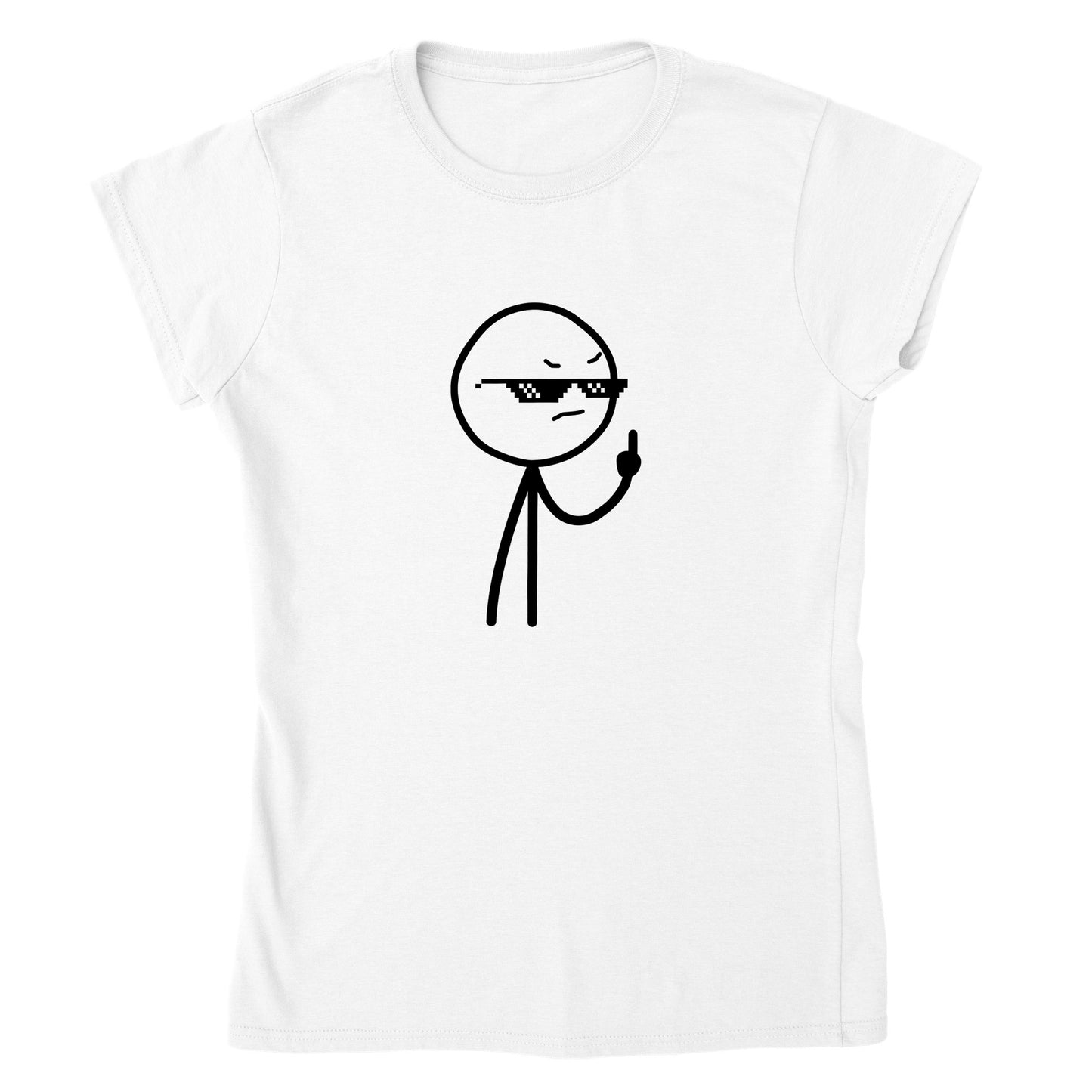 Funny T-shirts - Middlefinger Thug Artwork Drawing - Classic Women's T-shirt