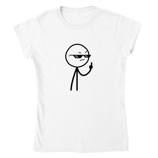 Lustige T-Shirts – Middlefinger Thug Artwork Drawing – klassisches Damen-T-Shirt