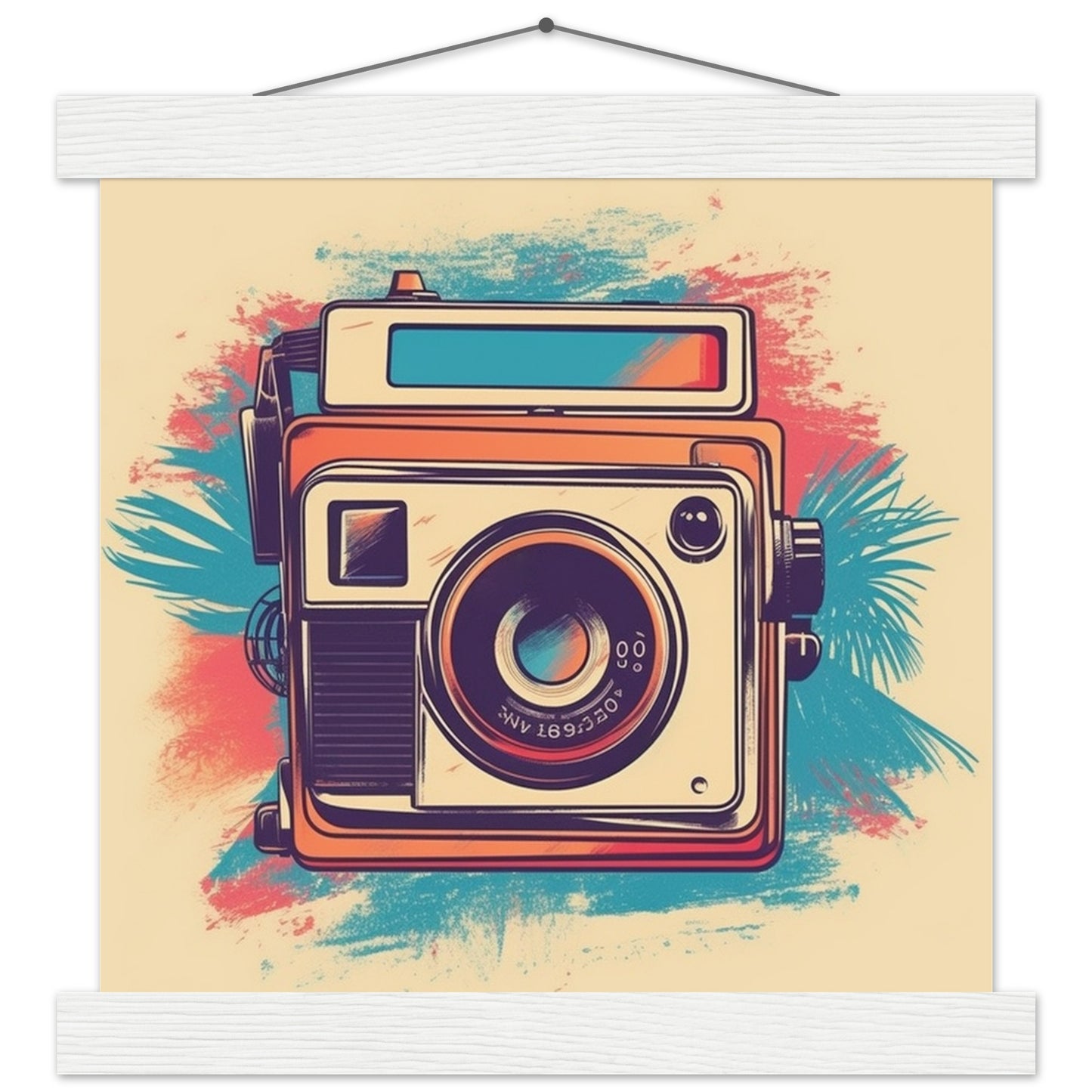 Poster – Polaroid-Kamera, Vintage-Kunstwerk Nummer 1 – Premium-Matte mit Aufhänger