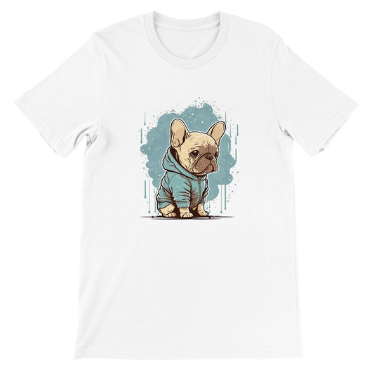 Hunde-T-Shirt – leichte französische Bulldogge, leichtes T-Shirt-Kunstwerk – Premium-Unisex-T-Shirt