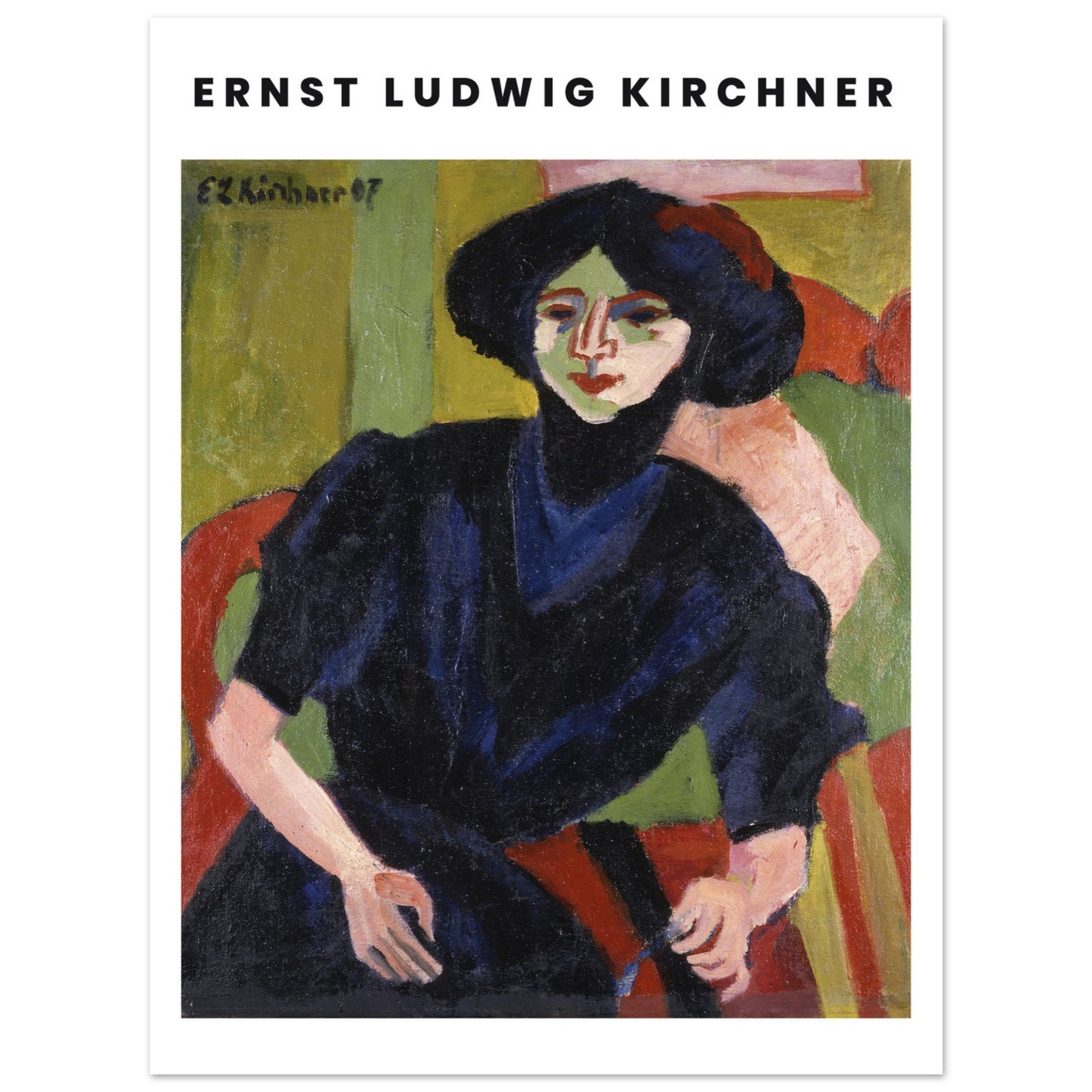Plakat - Ernst Ludwig Kirchner - Vintage Kvinde Portræt
