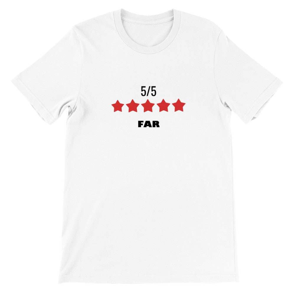 Unisex T-shirt med teksten 5-stjernet Far og fem stjerner på fronten