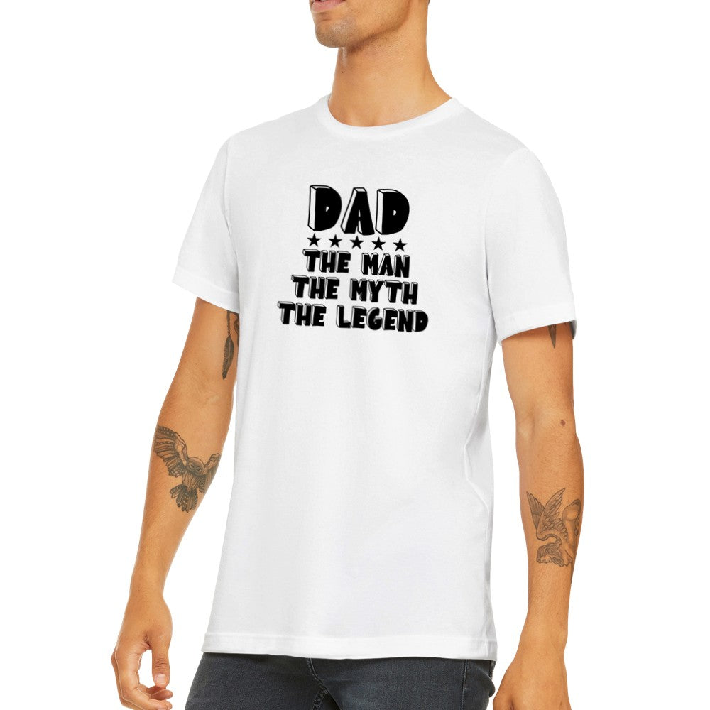 Sjov T-shirt til far med sort tekstprint og far-citat