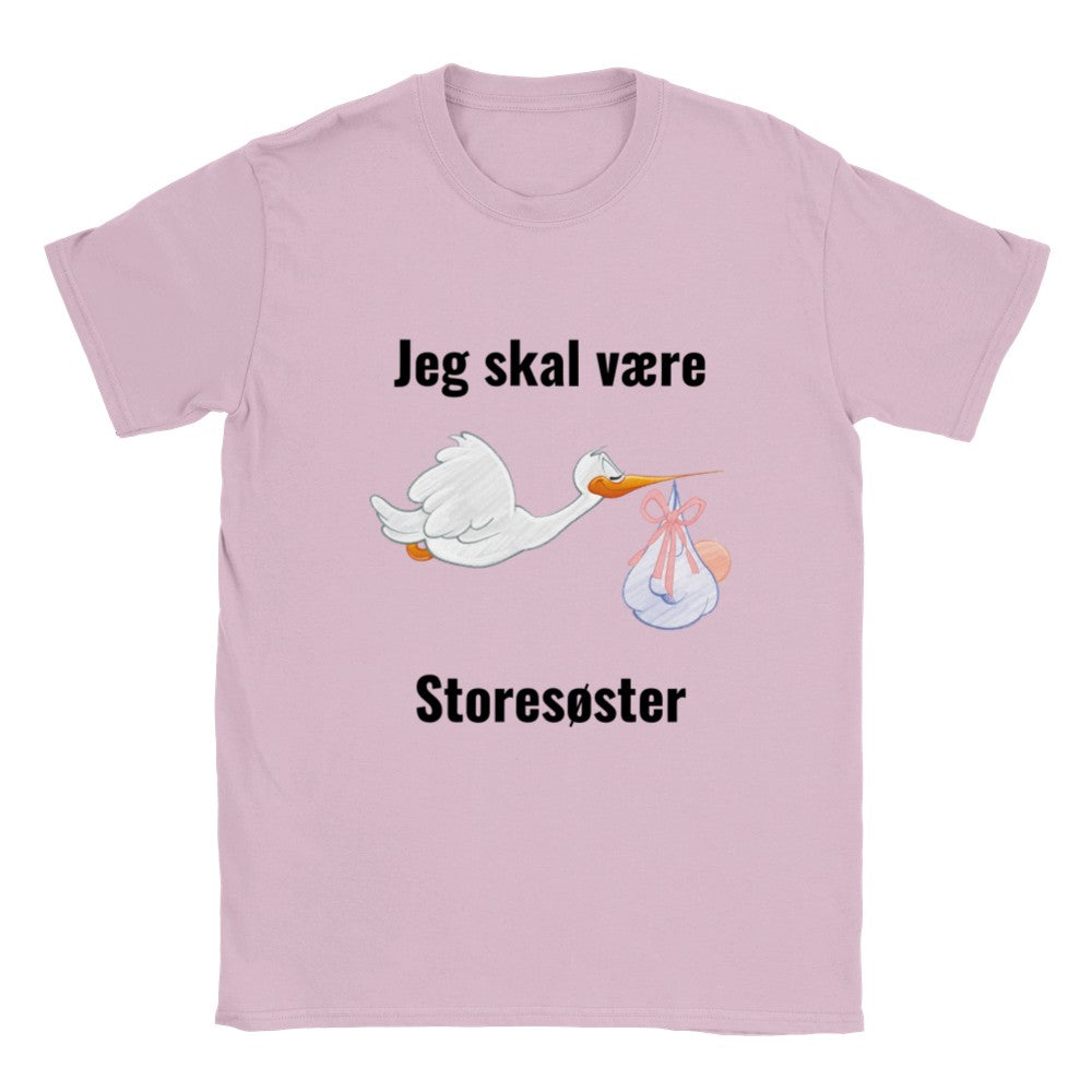 T-shirt til kommende storesøster med sjov tekst