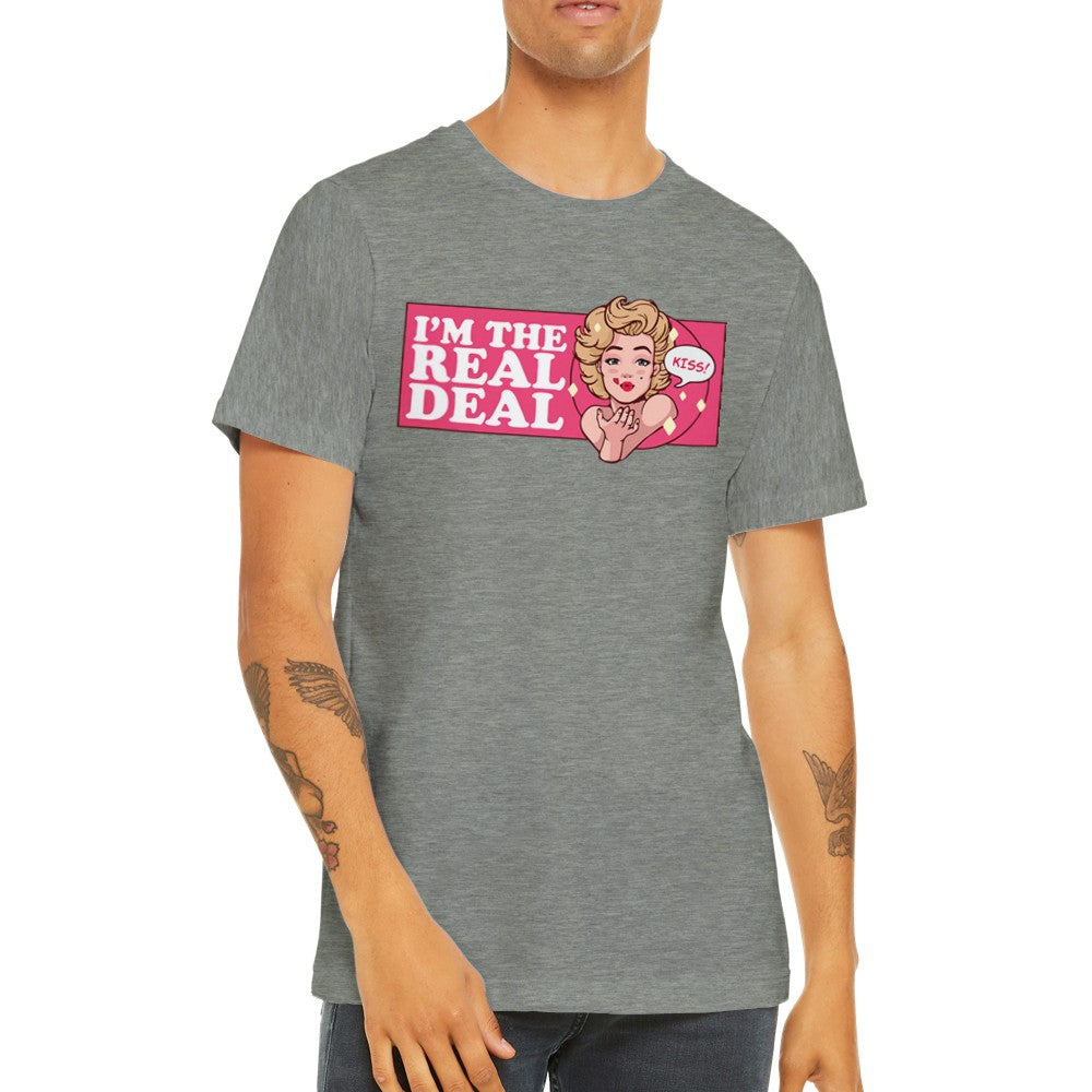 Citat T-shirt - Marilyn Monroe Im The Real Deal - Premium Unisex T-shirt