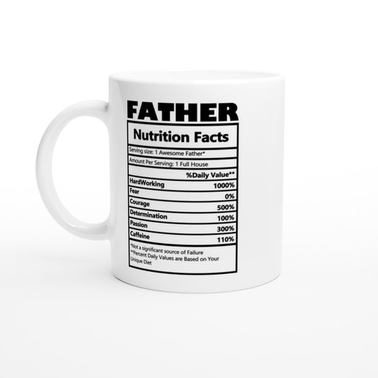 Tasse – lustiges Vater-Zitat – Vater-Nährwertangaben