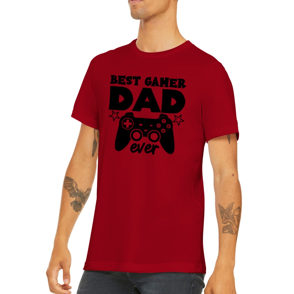 Zitat T-Shirt - Papa Zitate - Best Gamer Dad Premium Unisex T-Shirt