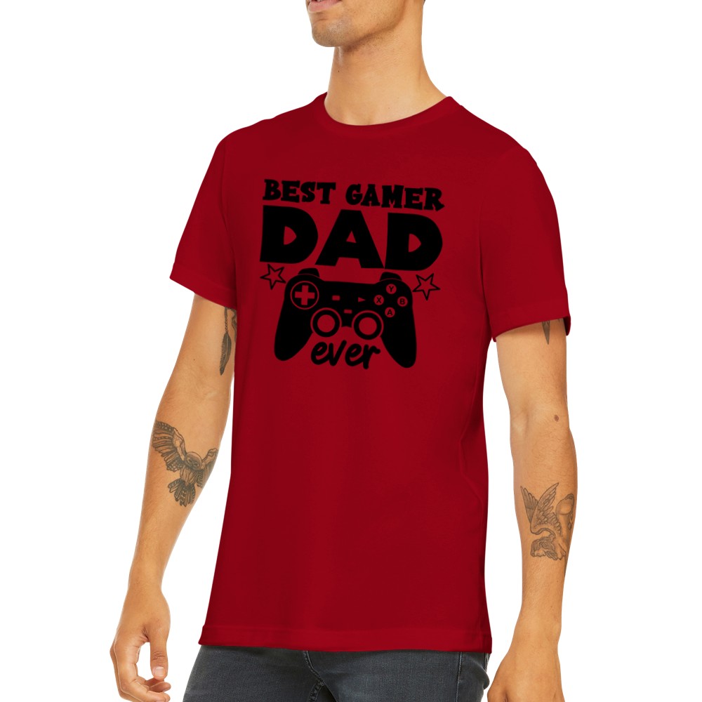 Citat T-shirt - Far Citater - Best Gamer Dad Premium Unisex T-shirt